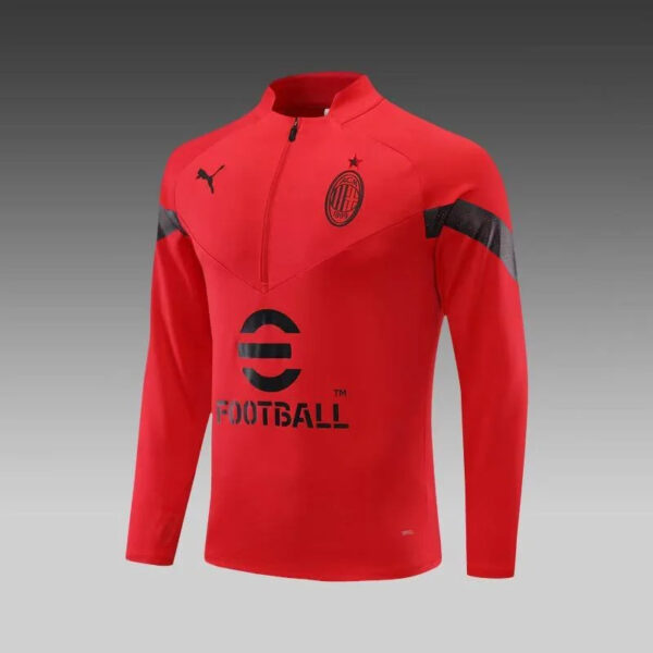 AC Milan 2022/2023 Half-Pull Training Suit Red Football Jersey 1:1 Thai Quality Set - Image 3