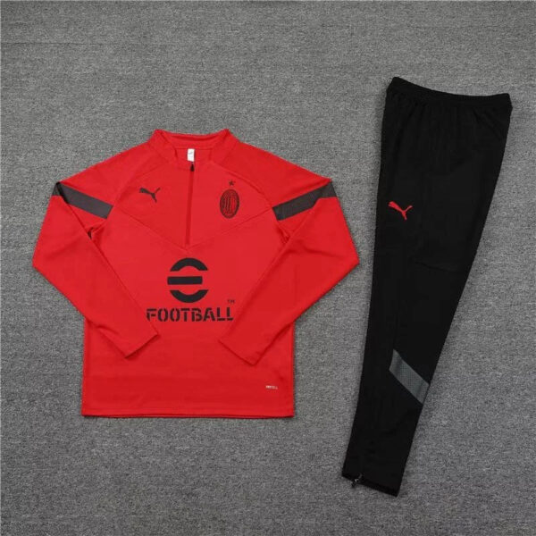 AC Milan 2022/2023 Half-Pull Training Suit Red Football Jersey 1:1 Thai Quality Set - Image 7