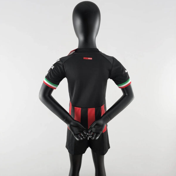 AC Milan 2022/2023 Home Football Jersey 1:1 Thai Quality Kids Size - Image 3