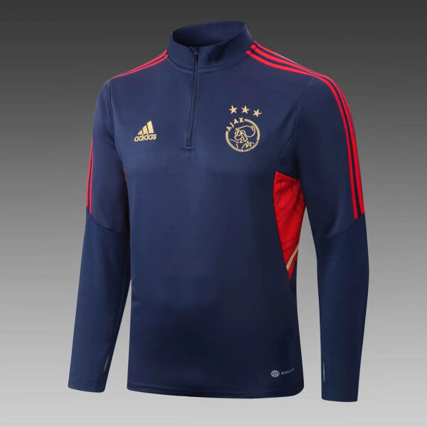 Ajax 2022/2023 Half-Pull Training Suit Dark Blue Football Jersey 1:1 Thai Quality Set - Image 3