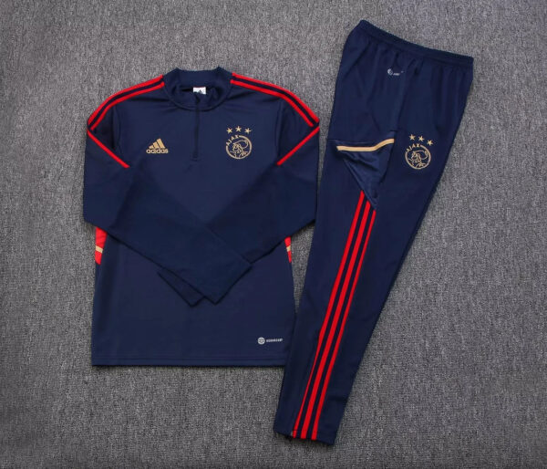 Ajax 2022/2023 Half-Pull Training Suit Dark Blue Football Jersey 1:1 Thai Quality Set - Image 7