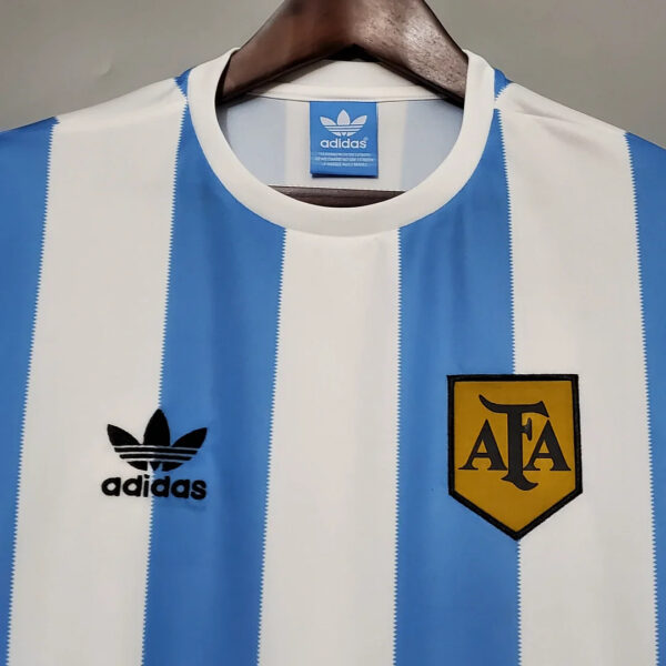 Argentina 1978 National Team Retro Home Football Jersey - Image 4