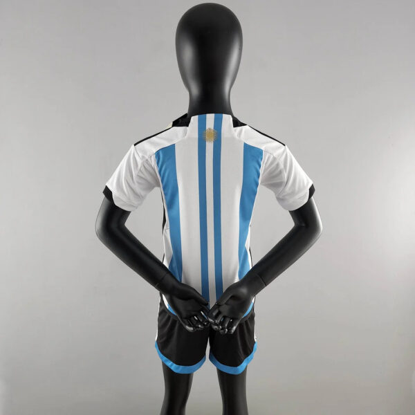 Argentina 2022 FIFA World Cup National Team Home Football Jersey Kids Size - Image 4