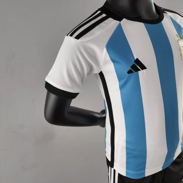 Argentina 2022 FIFA World Cup National Team Home Football Jersey Kids Size - Image 5