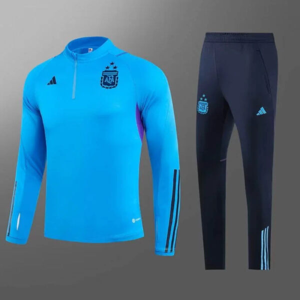 Argentina 2022 Half-Pull Training Suit Blue Jersey Set