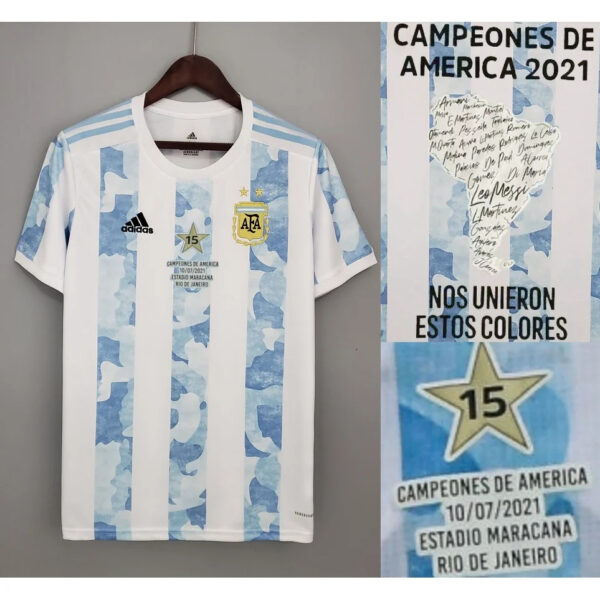 Argentina 2021 Champion Home  Football Jersey - Image 2