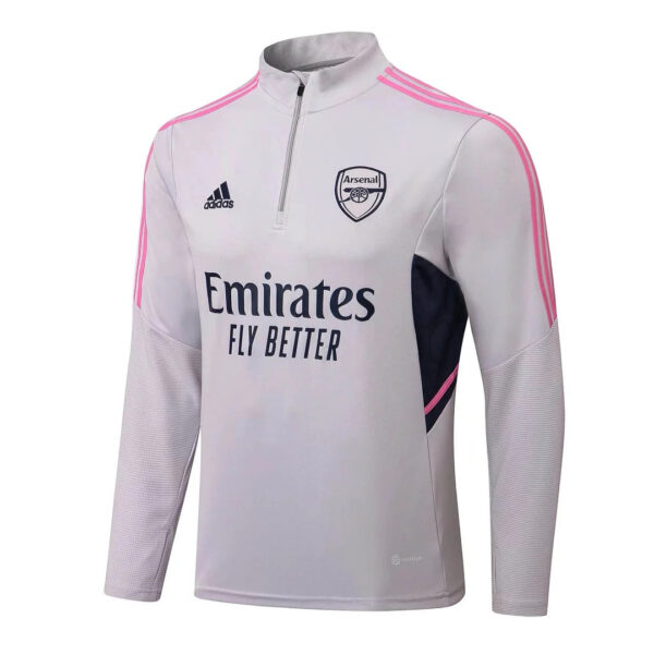 Arsenal 2022/2023 Half-Pull Training Suit Grey Football Jersey 1:1 Thai Quality Set - Image 3