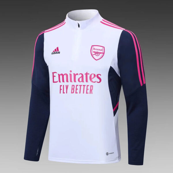 Arsenal 2022/2023 Half-Pull Training Suit White Football Jersey 1:1 Thai Quality Set - Image 3