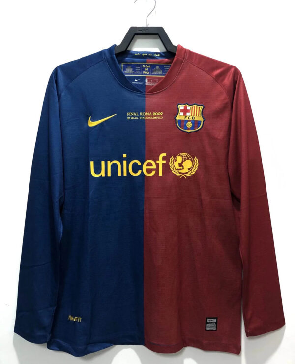 Barcelona 2008/2009 Champions League Long Sleeve Retro Home Football Jersey 1:1 Thai Quality