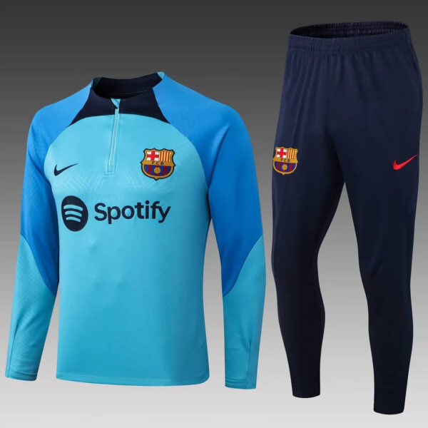 Barcelona 2022/2023 Half-Pull Training Suit Blue Jersey Set