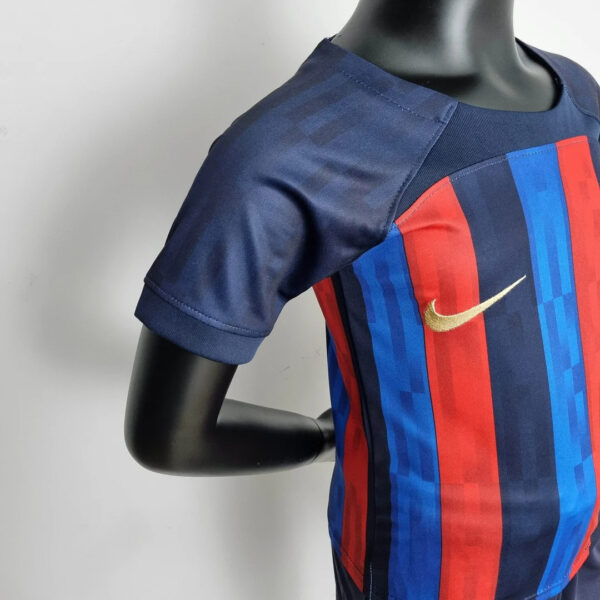 Barcelona 2022/2023 Home Football Jersey 1:1 Thai Quality Kids Size - Image 2