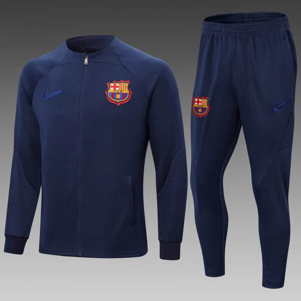 Barcelona 2022/2023 Long Zip Jacke Dark Blue Jersey Set