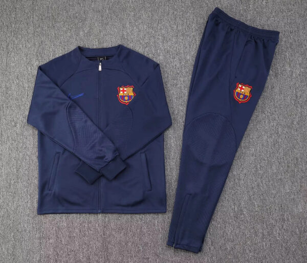 Barcelona 2022/2023 Long Zip Jacke Dark Blue Jersey Set - Image 7