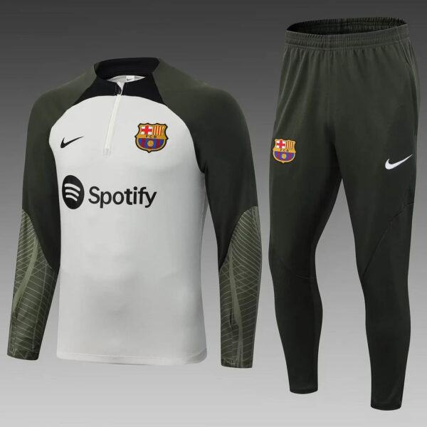 Barcelona 2023/2024 Half-Pull Training Suit Grey Jersey Set