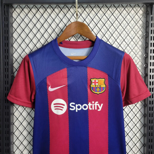 Barcelona 2023/2024 Home Football Jersey 1:1 Thai Quality Kids Size - Image 6