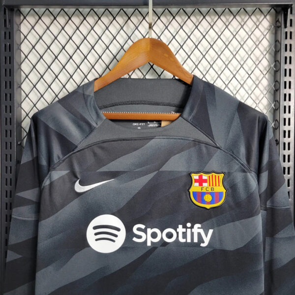 Barcelona 2023/2024 Long Sleeve Goalkeeper Black Football Jersey 1:1 Thai Quality - Image 3