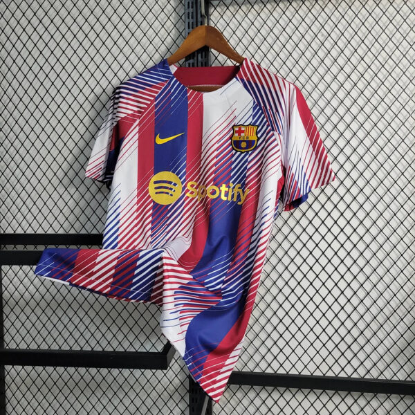 Barcelona 2023/2024 Training Wear Red White Blue Football Jersey - Image 3