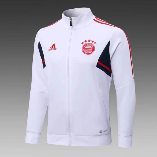 Bayern Munich 2022/2023 Long Zipped Jacket White Football Jersey 1:1 Thai Quality Set - Image 3