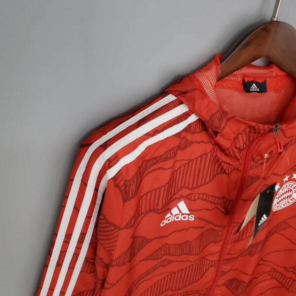 Bayern Munich 2021/2022 Windbreaker Football Jersey Red 1:1 Thai Quality - Image 3