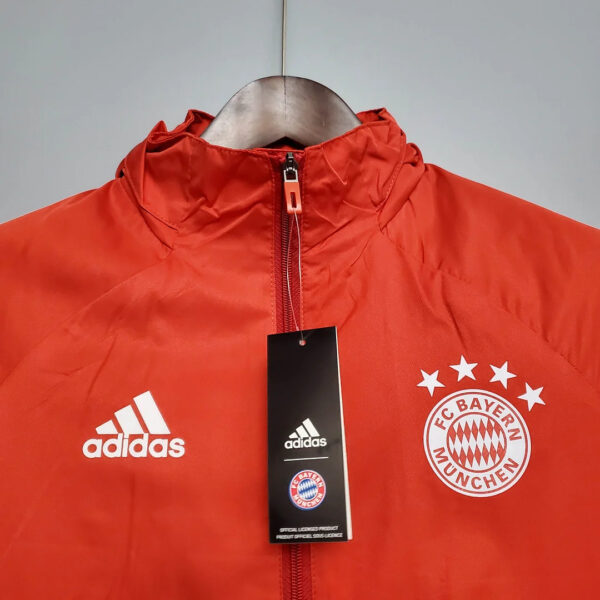 Bayern Munich 2021 Windbreaker Football Jersey Red 1:1 Thai Quality - Image 3