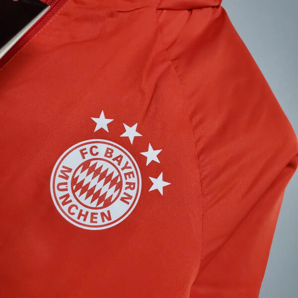 Bayern Munich 2021 Windbreaker Football Jersey Red 1:1 Thai Quality - Image 5