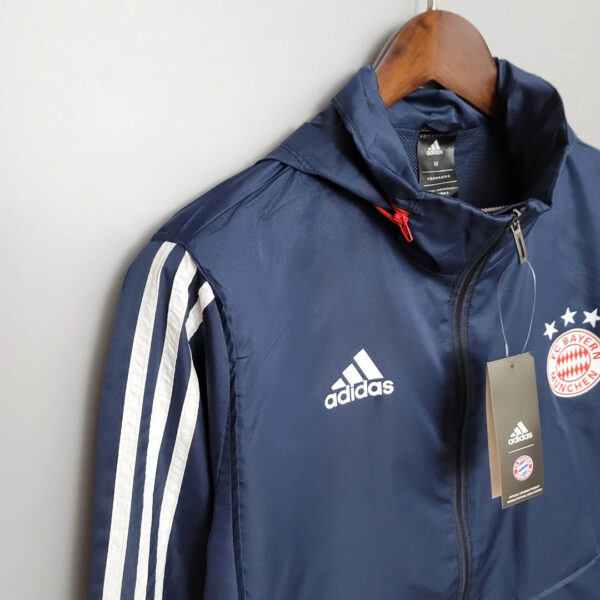 Bayern Munich 2021 Windbreaker Football Jersey Royal Blue 1:1 Thai Quality - Image 3