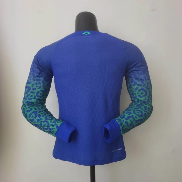 Brazil 2022 FIFA World Cup Long Sleeve Player Version  Away Football Jersey - Image 2