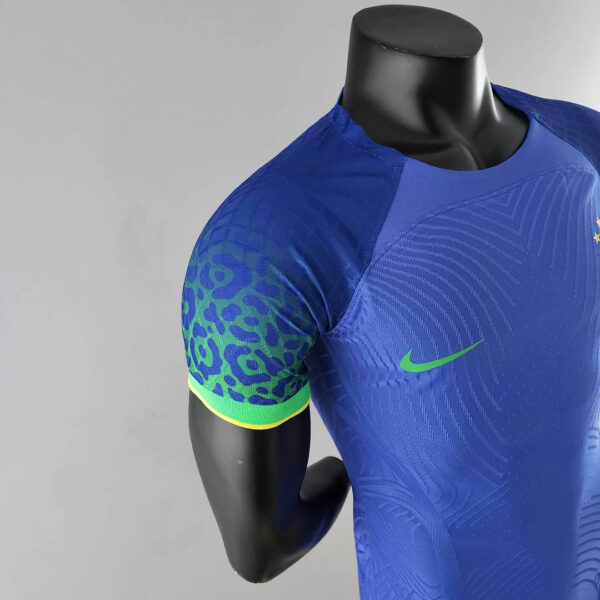 Brazil 2022 FIFA World Cup Player Version Away Football Jersey - Image 3