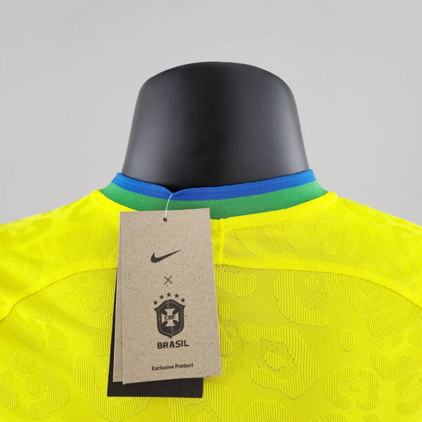 Brazil 2022 FIFA World Cup Player Version Home Football Jersey - Image 2