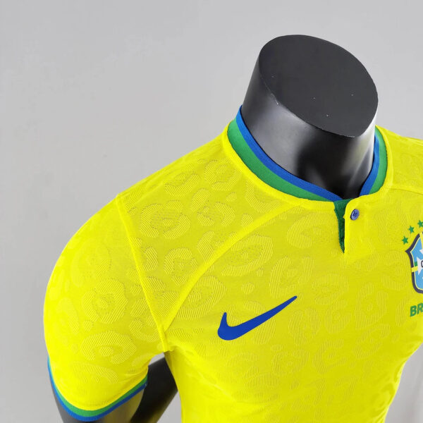 Brazil 2022 FIFA World Cup Player Version Home Football Jersey - Image 4