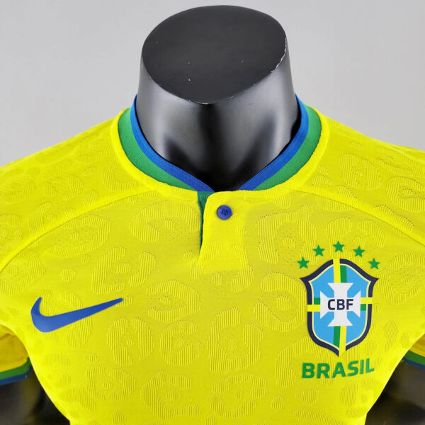 Brazil 2022 FIFA World Cup Player Version Home Football Jersey - Image 5