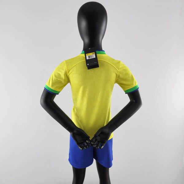 Brazil 2022 World Cup Home Football Jersey Kids Size - Image 3