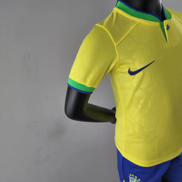 Brazil 2022 World Cup Home Football Jersey Kids Size - Image 4