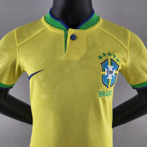 Brazil 2022 World Cup Home Football Jersey Kids Size - Image 5