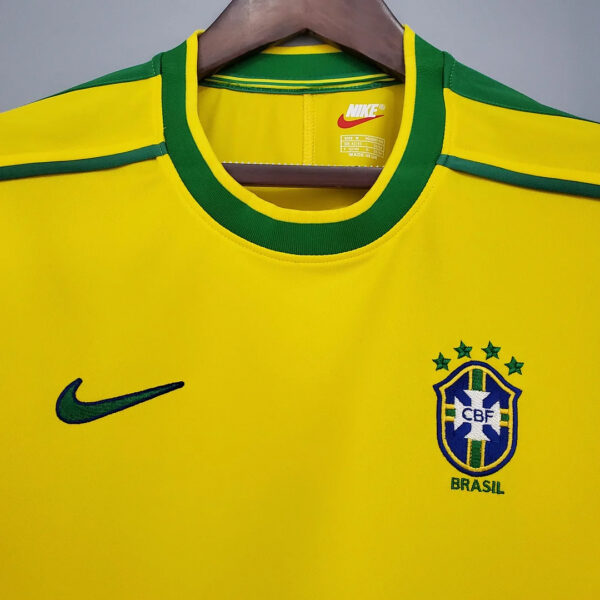 Brazil 1998 Retro Home Football Jersey - Image 4