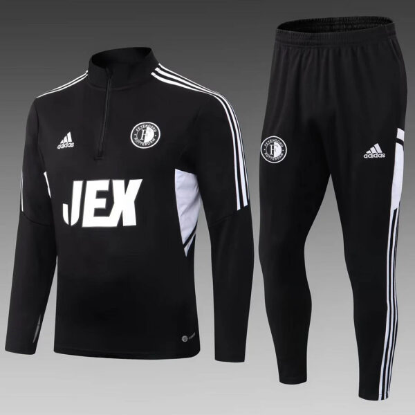 Feyenoord Rotterdam 2022/2023 Half-Pull Training Suit Black Football Jersey 1:1 Thai Quality Set