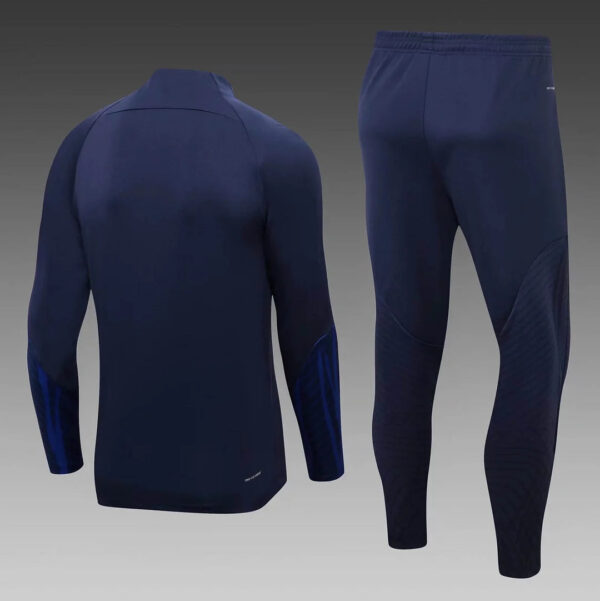 France 2022 Half-Pull Training Suit Royal Blue Football Jersey Set - Image 2