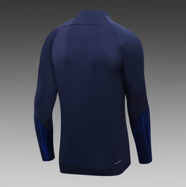 France 2022 Half-Pull Training Suit Royal Blue Football Jersey Set - Image 4