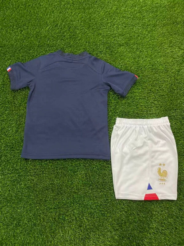 France 2022 FIFA World Cup Home Football Jersey Kids Size - Image 2